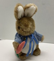 Eden Plush Peter Rabbit Holding Carrot Vest 9 inch Korea Vintage EUC 1990s - £15.14 GBP