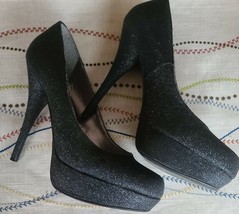 Steve Madden ~ Women&#39;s Size 10 ~ Black Glittery ~ 5.5&quot; Hi Heel ~ Platfor... - $40.00
