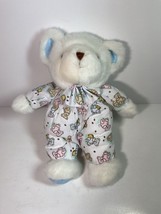 Vintage Carter&#39;s Rattle Plush Bear by Prestige Toys pink blue green bears Bowtie - £31.07 GBP