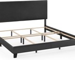 Black Pu Leather Upholstered Platform In A King Size From Furinno. - $237.92