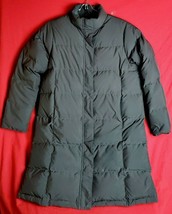 LL Bean Women M Long Goose Down Parka Brown Winter Cold Weather Jacket NO Hood - £72.82 GBP