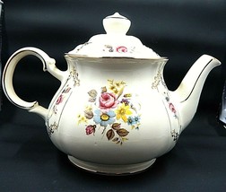 Sadler Gold Trimmed Floral Teapot  Made In England Vintage 1940&#39;s - £31.96 GBP