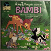 BAMBI (1978) Disneyland softcover book with 33-1/3 RPM record - £11.04 GBP