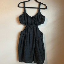 American Eagle Cut Out Dress Mini Liner 100% Cotton Black Sz XL Festival... - $19.34