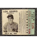 1941 Lou Gehrig 4th Of July Feild Box Rain Check Ticket Card. Reprint Mi... - £1.48 GBP