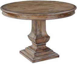 Pastry Table Dining Tuscan Italian Round 42 Beachwood Solid Wood Pedestal Base - $1,879.00