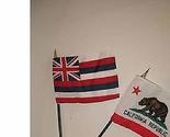 RFCO California Republic State w/Hawaii State Flag 4&quot;x6&quot; Desk Set Gold Base - $3.88