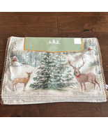 Domain Placemats set Of 4 Christmas Trees Reindeer Snow Multicolor New - £23.10 GBP