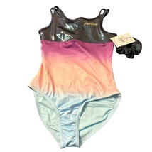 Justice Girls L (12/14) Metallic Ombre Gymnastics Leotard NWT With Scrun... - $14.40