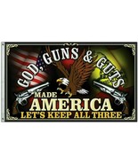 Trump God, Guns, and Guts Made America Eagle 2nd Amendment Flag Banner 3... - £23.34 GBP
