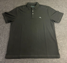 Tommy Bahama Polo Shirt Men&#39;s Black Medium  Island Zone Short Sleeve Logo Supima - £17.85 GBP