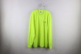 Carhartt Mens XL Tall Relaxed Fit Thermal Knit Long Sleeve T-Shirt Neon Yellow - £27.79 GBP