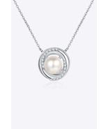 Moissanite Pearl Rhodium-Plated Necklace - $139.95