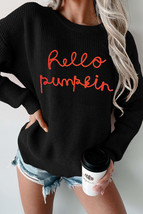 Black Hello Pumpkin Graphic Sweater - $51.36