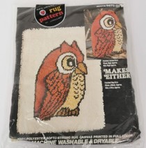 Vintage Hootie Owl Rug Pattern Canvas 18 x 24 Coats &amp; Clark Red Heart New Sealed - £18.94 GBP