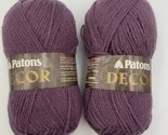 2 X  PATONS DECOR YARN, 3.5 oz ACRYLIC/WOOL *AUBERGINE* Purple ~NEW OLD ... - £10.75 GBP