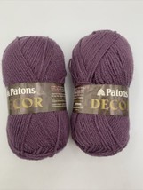 2 X Patons Decor Yarn, 3.5 Oz ACRYLIC/WOOL *Aubergine* Purple ~New Old Stock - £10.46 GBP