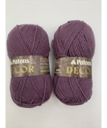 2 X  PATONS DECOR YARN, 3.5 oz ACRYLIC/WOOL *AUBERGINE* Purple ~NEW OLD ... - £10.36 GBP