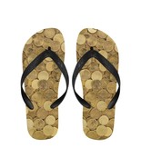 Euro Gold Tone Coins Adult Flip Flop Slippers - €15,85 EUR