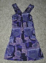 Womens Dress Sleeveless Trapeze Elle Purple Paisley Summer Pleated $49 N... - £17.88 GBP