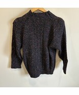Vintage Liz Claiborne Petite Medium Silk Rayon Cotton Confetti Navy Blue... - $34.17 CAD