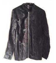 BEYOND RETRO VINTAGE BLACK FULL ZIP BOMBER JACKET with GLITTER FABRIC si... - £12.37 GBP