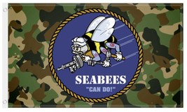 U.S. NAVY Seabeas &quot;Can Do!&quot; Flag Banner 3x5ft Mancave, Garage or Shop - $15.00