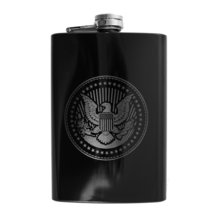 8oz Presidential Seal Black Flask L1 - £16.95 GBP