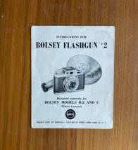 Instructions For Bolsey Flashgun #2 Manual Booklet - $10.00