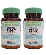 12 Packs People&#39;s Choice Chelated Zinc Immune Health &amp; Vision , 24 Table... - $51.39 CAD