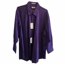 NWT Pierre Cardin Men&#39;s Dress Shirt Size 3XL 19-19.5 34/35 Purple Solid - £22.68 GBP