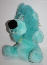 Liberty Toy Blue Aqua Plush Lion Cub 10&quot; Soft Toy Stuffed 1991 Vtg Head Hanger - £9.90 GBP