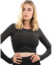 Decata Seamless Sports Top - Black &amp; Brown - £15.34 GBP