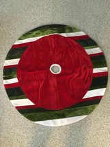 Christmas Tree Skirt Home Decor Green Red White Holidays 47&quot; Circle Circular - £18.68 GBP