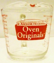 2 Cup Oven Originals Tempered GLASS MEASURING CUP 16oz quart bowl ANCHOR... - $36.80