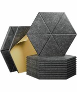 12 Pack Self-Adhesive Acoustic Wall Panels, 14&quot; X 12&quot; X 0.4&quot; Soundproof ... - $41.99