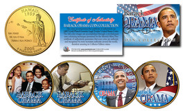 BARACK OBAMA 24KT Gold Plated HAWAII State Quarter 4-Coin Set  SPECIAL L... - £7.40 GBP