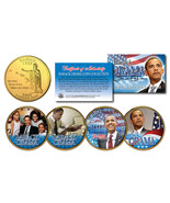 BARACK OBAMA 24KT Gold Plated HAWAII State Quarter 4-Coin Set  SPECIAL L... - £7.44 GBP