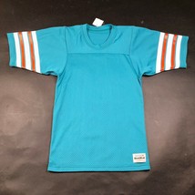 Vintage 90s Miami Dolphins Mens XS Medalist Sand Knit Teal NFL Football Jersey - £45.22 GBP