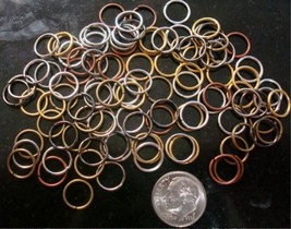 10mm 20 ga open jump rings 100 pcs 6 mixed plated finishes attach charms fpj077 - £1.54 GBP