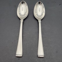 Gorham COLUMN FROSTED Stainless 2 Oval Soup Spoons 18/8 Korea Flatware  - £15.09 GBP