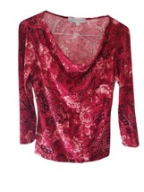 Dress Barn Red Floral Long Sleeve Blouse - £7.71 GBP