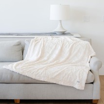 Graced Soft Luxuries Throw Blanket Softest Warm, Solid Ivory, Large 50&quot; X 60&quot; - £36.06 GBP