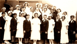 BW PHOTO 1933 8th Class Children St Michaels School Depression Era boys girls - £14.58 GBP