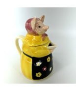 The Haldon Group Mrs Pig Yellow Dress Coffee Creamer Dish Made in Japan - $393.12 MXN