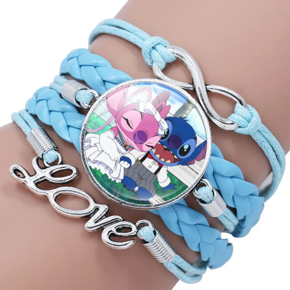 Anime Figures Toys Lilo Stitch Bracelet Kawaii Print Cute Wristand Child... - $4.42