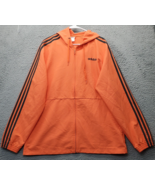 adidas Activewear Jackets Mens L Orange Essentials 3 Stripes Drawstring ... - $23.05