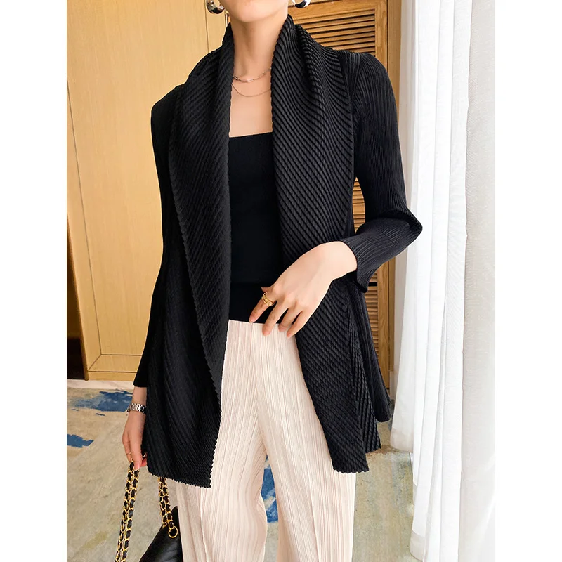 LANMREM Short Pleated Trench Top   Autumn New Versatile Solid Color Loos... - $231.68
