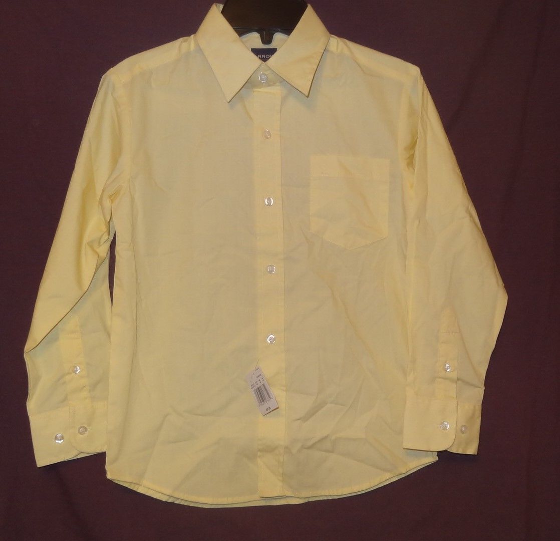New Dress Shirt Yellow size 8 Arrow Boys Long Sleeve Button Down Spring Solid - $14.99