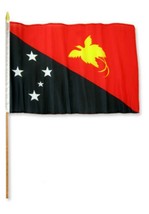 AES Papua New Guinea 12&quot;x18&quot; Stick Flag (6) - £7.80 GBP+